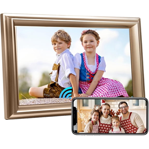 ZJQYDS WiFi Digital Picture Frame 10.1Inch IPS Cloud Smart Digital Photo Frame,16GB Storage, Wall Mountable, Auto-Rotate, Share Photos via App, Send Photos from Anywhere