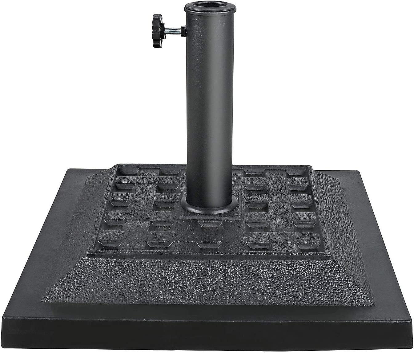 ZJTER 26.5lb Heavy Duty Umbrella Base, 17.3’’ Square Patio Market Umbrella Stand Weight, Black