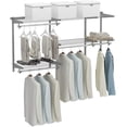 thumbnail image 1 of ZJTER 3 to 5 FT Custom Closet Organizer System Kit, Wall-Mounted Storage Organizer with Wire Shelving and Hanging Rods, Adjustable Closet Organizer Kit, Configurations Custom Closet for Bedroom, 1 of 9