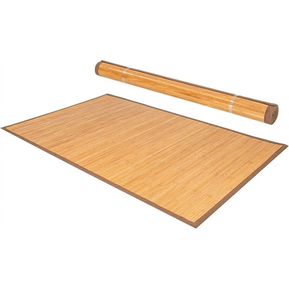 ZJTER 5 x 8 Bamboo Area Rugs - Floor Mat with Anti-Slip Backing, Durable Roll-up Floor Rug, 60 x 96 Indoor Mat Rug for Dining Room, Living Room, Bedroom, Entryway, Bamboo Carpet (Modern)