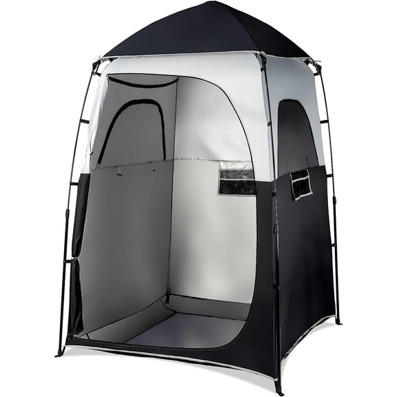 ZJTER 6.8FT Shower Tent, Large Instant Pop Up Shelter with Mesh Floor & Carrying Bag, Privacy Changing Room Tent for Toilet, Camping, Dressing, Lightweight & Sturdy, Easy Set Up
