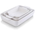 thumbnail image 1 of ZJTER Bakeware Set, Ceramic Baking Dish Set, Rectangular Casserole Dish Set, lasagna Pan, Baking Pans Set for Cooking, Cake Dinner, Kitchen, 9 x 13 Inches, 3-Piece (Set of 3, White), 1 of 7