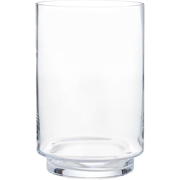 ZJTER Clear Glass Pedestal Hurricane Candle Holder, 9" W, 14" H, Footed Decorative Vase for Pillar Candles, Elevated Cylinder Candleholder on a Riser Round Base, Centerpieces, Home Dcor, 1 Piece