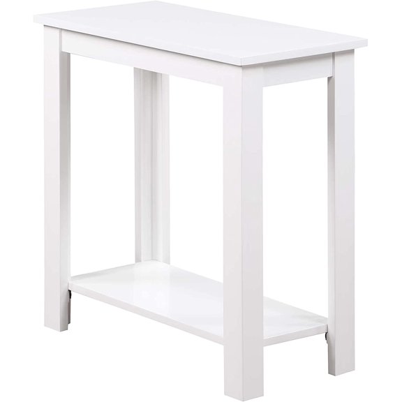ZJTER Designs2Go Baja Chairside End Table 23.75"- Modern Living Room Table with Storage Shelf, Transitional Bedside Table, White