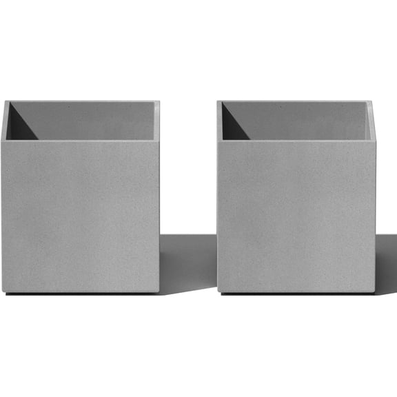 ZJTER Forma Series Cube Planter - Square Planter for Window Sill/Table Decor | Made from Plastic-Stone Material | Modern Dcor for Succulents, Indoor Small Plants