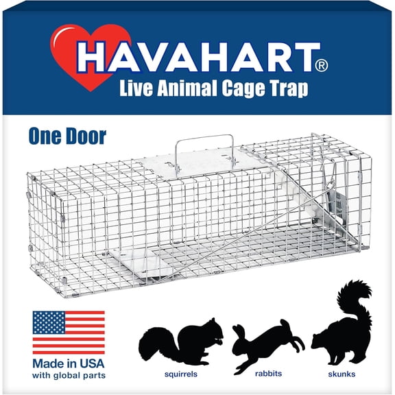 ZJTER Medium 1-Door Humane Catch and Release Animal Trap for Rabbit, Skunk, Mink, and Squirrel - Professional Style Live Catch Trap - 1078SR - Humane Capture and Release