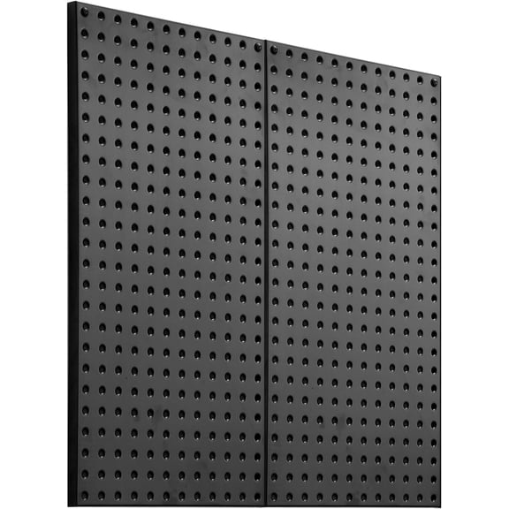 ZJTER Metal Pegboard Panels, 32" x 16" Pegboard, 2 Panels, Heavy Duty Steel Peg Board Wall Organizer, for Living Room Garage Tool Storage Workbench Office Organization Craft Room Kitchen Home, Black