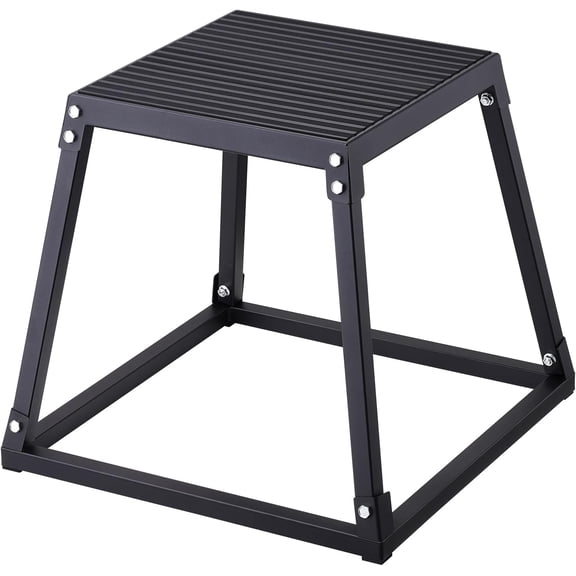 ZJTER Plyometric Jump Box, 18 Inch Plyo Box, Steel Plyometric Platform and Jumping Agility Box, Anti-Slip Fitness Exercise Step Up Box for Home Gym Training, Conditioning Strength Training