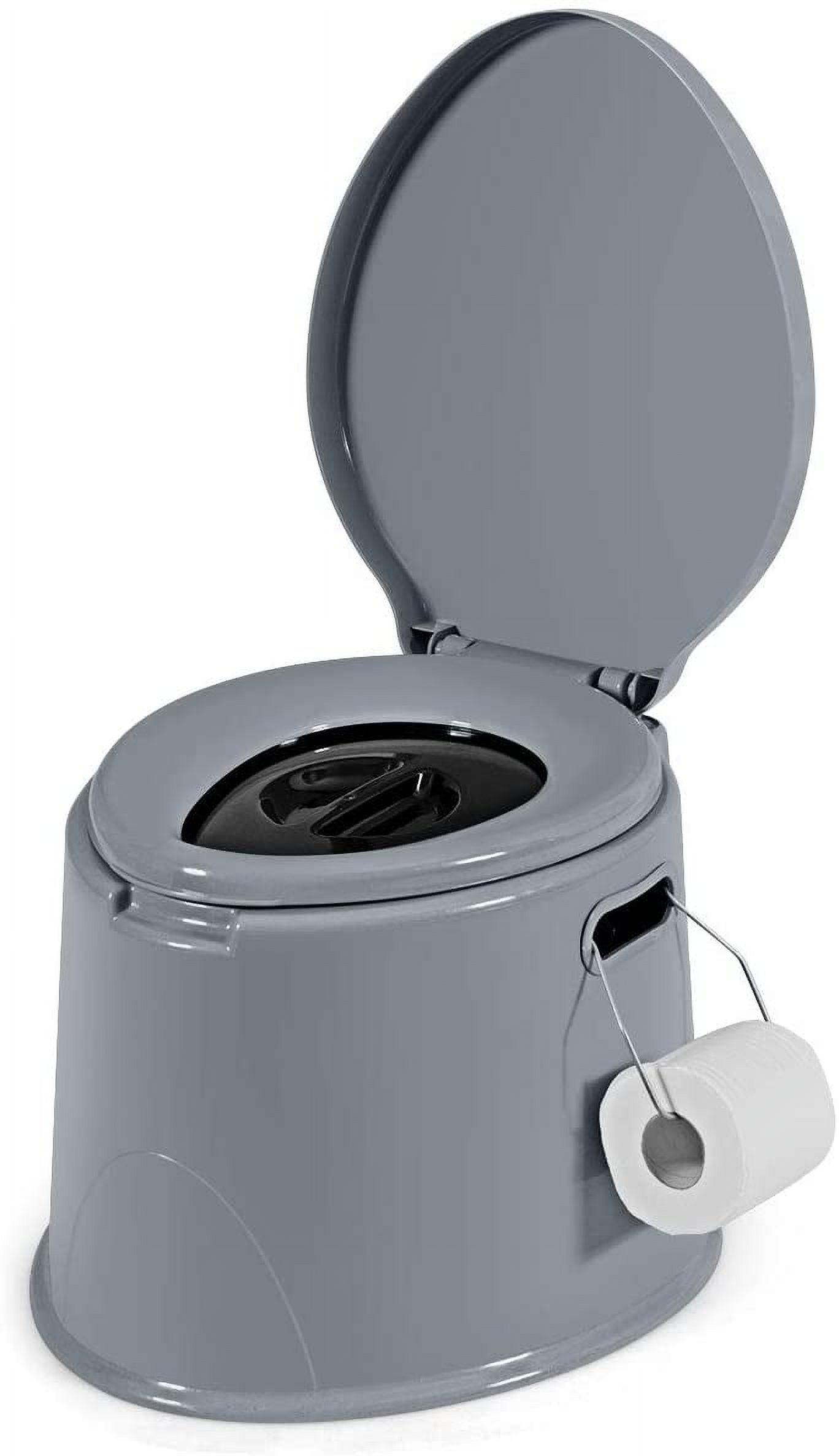 ZJTER Portable Travel Toilet with Detachable Inner Bucket and Removable Paper Holder, Lightweight Outdoor & Indoor Toilet for Camping, Hiking, RV, Boating and Trip, Porta Potty