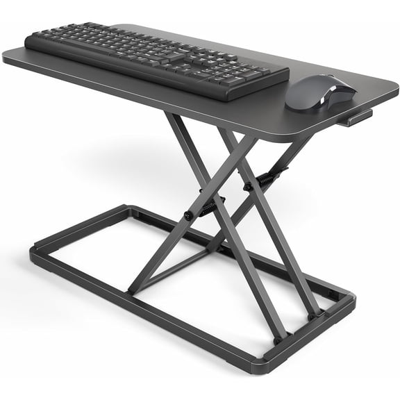 ZJTER Single Top 24 inch Scissors Lift Keyboard and Mouse Riser, Height Adjustable Laptop Desk, For Ergonomic Sit Stand Workstations, Black, DESK-V024A