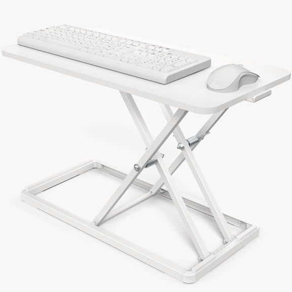 ZJTER Single Top 24 inch Scissors Lift Keyboard and Mouse Riser, Height Adjustable Laptop Desk, For Ergonomic Sit Stand Workstations, White, DESK-V024AW