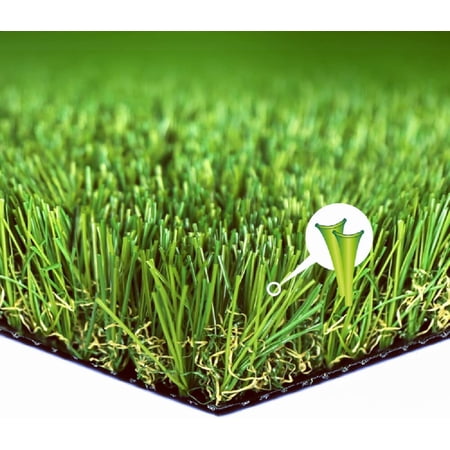 ZJTERArtificial Grass Turf, 8ft x 8ft (64 ft²) 1.38 in Pile Height Indoor Outdoor Synthetic Realistic Faux Fake Astroturf Rug Carpet Mat for Balcony Decor Playground Patio Dogs