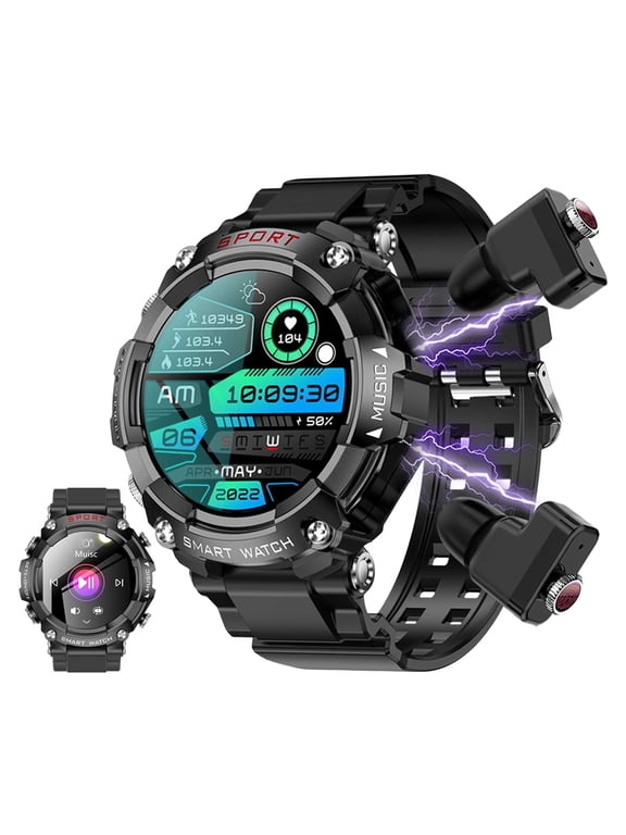 Smart Watch with Sport Band, New, 1.52 in Play Songs Sound Effects, Recording, Military Bluetooth Call Fitness Tracker, Sports Watch