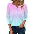 thumbnail image 1 of ZJXFGS 3/4 Length Sleeve Womens, Tops Tops for Women Trendy Summer, Women's Long Sleeve T Shirt Round Neck Casual Tops, Business Casual Tops for Women Pink L, 1 of 5