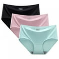 thumbnail image 1 of ZJXFGS 3Pc Womens Underwear,Smooth Under Clothes Mid Waisted Swim Bottoms Bottoms Waterproof Swim Bottom No Show Panties Light blue XL, 1 of 7