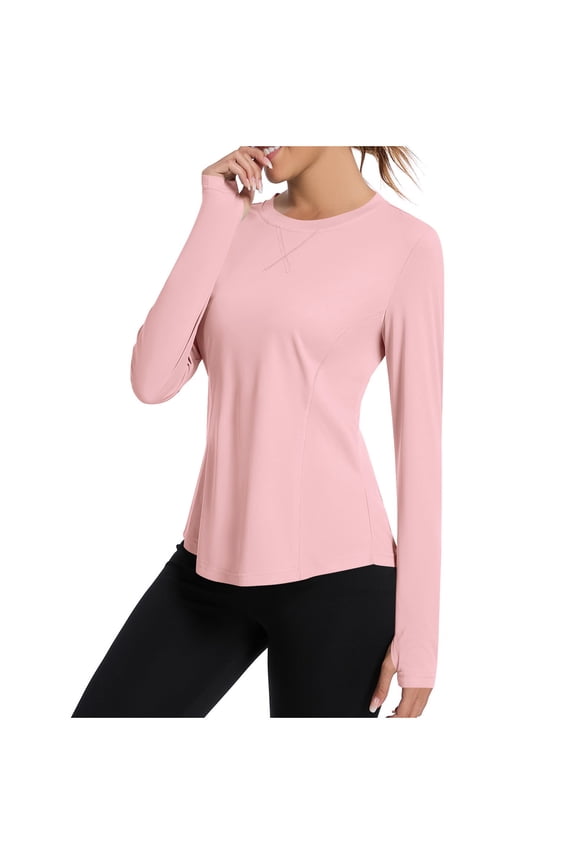 Athletic Shirts Women Running Shirts Women Women'S Autumn Long Sleeve Training Tops Yoga Shirts for Women Pink XL
