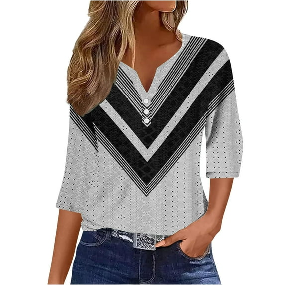 ZJXFGS Blouses for Women Dressy Casual Fall Shirts Woman Tops for Women Womens Fall Tees Concert Tops Floral Blouses for Women Blouses for Women Dressy Gray L