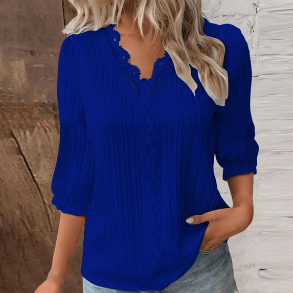 ZJXFGS Boho Tops for Woman Plus Size Blouses Boat Neck Tops for Women Womens Fall Shirts Women Blouses Loose Shirts for Women Work Blouses for Women 2025 Blue 2XL