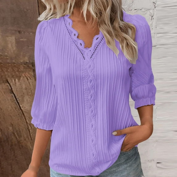 ZJXFGS Boho Tops for Woman Plus Size Blouses Boat Neck Tops for Women Womens Fall Shirts Women Blouses Loose Shirts for Women Work Blouses for Women 2025 Purple 3XL