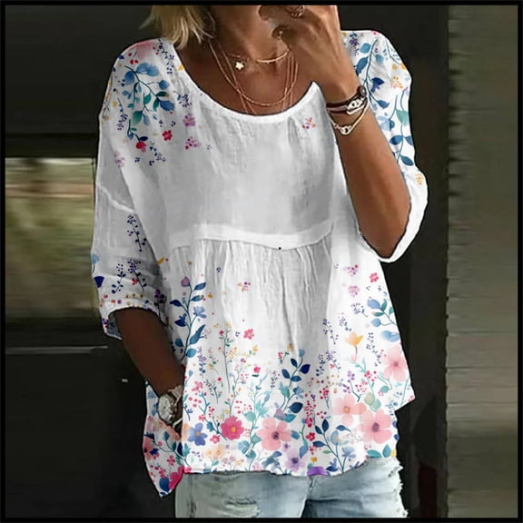 ZJXFGS Boho Tops for Teens Fall Tees for Women Dressy Tops for Women Y2K Tops Work Shirts Women V Neck Blouses for Women White S