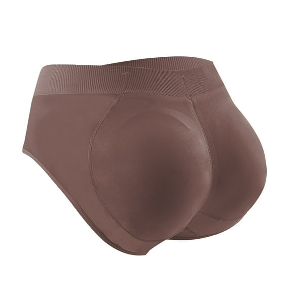 ZJXFGS Breathable Underwear For Women High Waisted Underwear For Women Women's Solid Color Hip Pad Peach Shaping Underwear Moisture Wicking Underwear For Women Brown S