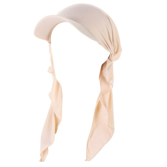 ZJXFGS Clearance Baseball Cap & Scarf 2-In-1 Baseball Hat Cap Hijab Simple Fabric Turban Summer Breathable Muslim Headscarf Hijab Cap for Women Beige One Size