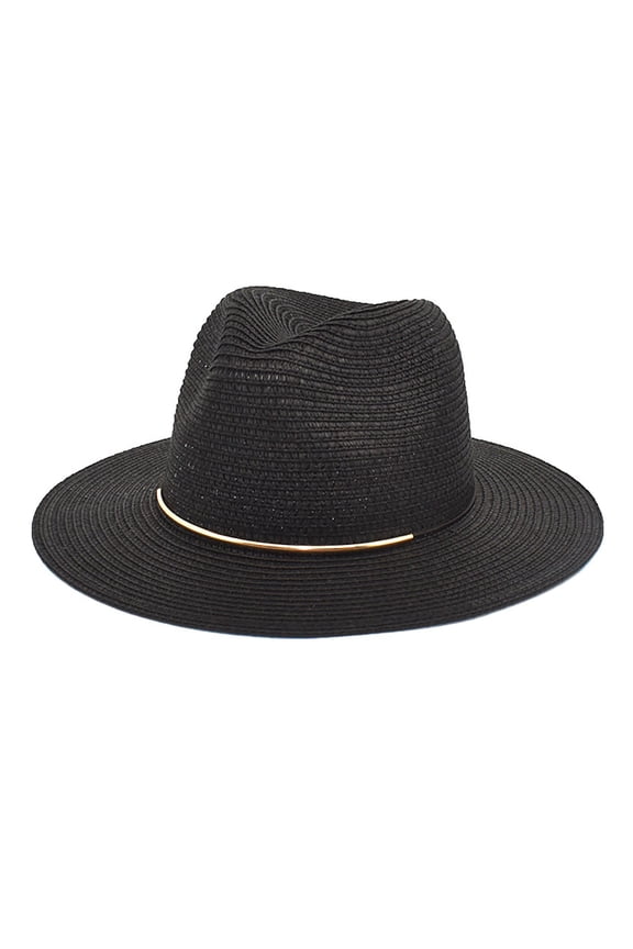 Clearance Derby Hats for Women 2025 Straw Hats for Womenwomens Mens Wide Brim Straw Panama Hat Fedora Summer Beach Sun Hat for Women Gardening Hat for Women Black One Size