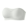 thumbnail image 1 of ZJXFGS Half Bras for Women Strapless Minimizer Bras Women's Strapless Push up Bras Without Shoulders And No Ring Wrapping Bandeau Bras for Women Plus Size White S, 1 of 9