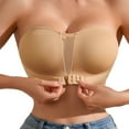 thumbnail image 1 of ZJXFGS Strapless Bras For Women Push Up Comfortable Top BraletteFront Closure Non-Slip Padded Bandeau Bras Seamless Wireless Strapless Bra Khaki S, 1 of 9