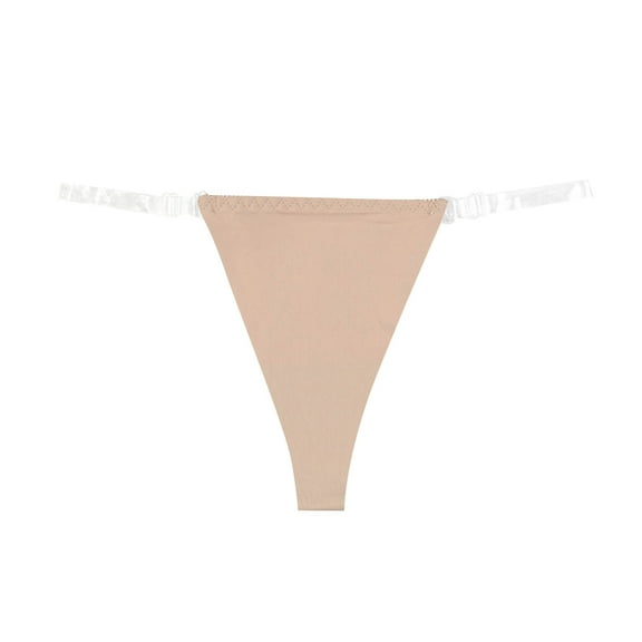 ZJXFGS Clearance Womens Seamless Thongs Womens No Show Underwear Women Underwear Ice Silk Transparent Thin Belt Underwear Breathable Underwear Moisture Wicking Underwear For Women Beige L
