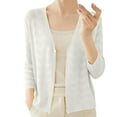 thumbnail image 1 of ZJXFGS Crochet Cardigans for Women Womens Cardigans Lightweight Long Sleeve Button Down Knit Cardigan Cardigans for Women Trendy Open Front Cardigans White S, 1 of 9