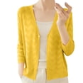 thumbnail image 1 of ZJXFGS Crochet Cardigans for Women Womens Cardigans Lightweight Long Sleeve Button Down Knit Cardigan Cardigans for Women Trendy Open Front Cardigans Yellow M, 1 of 9