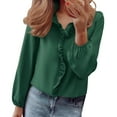 thumbnail image 1 of ZJXFGS Cute Tops Womens Casual Tops Womens Long Sleeve T Shirts Western Shirts For Women Womens Shirts Long Sleeve Oversized Long Sleeve Shirts For Women Ruffled Tops For Women Womens Shirts Trendy L, 1 of 9