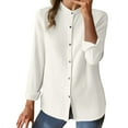 thumbnail image 1 of ZJXFGS Dressy Tops for Women Blouses for Women Dressy Casual Chiffon Blouses for Women Work Blouses Womens Tops Basic Long Sleeve Shirts for Women Flowy Tops for Women White M, 1 of 9