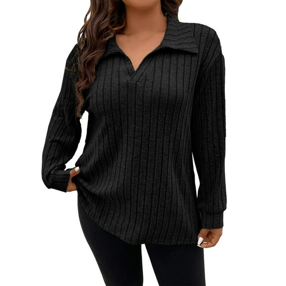 ZJXFGS Fall Sweaters for Women Lightweight Sweaters Women Dressy Casual Tunic Tops Womens Fall Tops Plus Size Black XL
