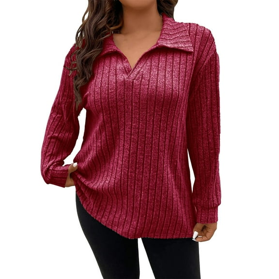 ZJXFGS Fall Sweaters for Women Lightweight Sweaters Women Dressy Casual Tunic Tops Womens Fall Tops Plus Size Red 3XL