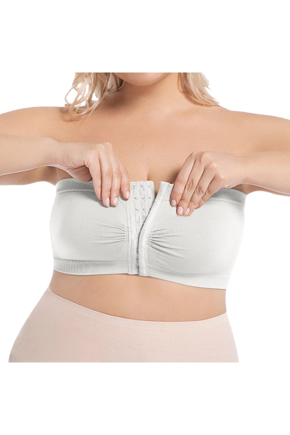 Free Clear Bras, Plus Size Strapless Bra, Women'S Bra Comfy Breathable Tube Bra, Strapless Bras for Women Push Up White 3XL