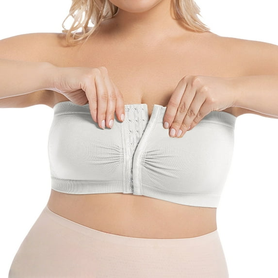 ZJXFGS Free Clear Bras, Plus Size Strapless Bra, Women'S Bra Comfy Breathable Tube Bra, Strapless Bras for Women Push Up White L