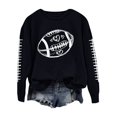 thumbnail image 1 of ZJXFGS Game Day Outfits for Women Football Sweatshirts for Women American Football Sweatshirt Long Sleeve Crewneck Pullover Tops Black S, 1 of 3