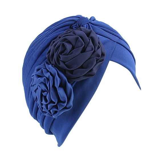 ZJXFGS Head Scarf for Black Women Hair Turbans for Women Bandana Hat Pre Tied Head Scarf for Women Hair Turban Scarf Hat Hijab Undercap Blue One Size