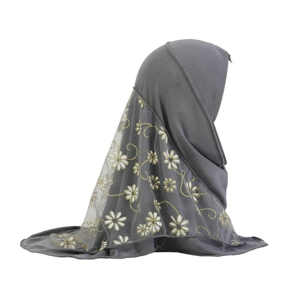 ZJXFGS Hijab Scarf For Women Hijab Scarf Girls/Children Hijab Scarf Headscarf Wrap Muslim Amira Scarf For Women Head Wrap Gray A