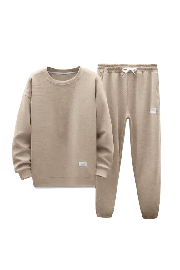 Jogging Sets Womens Sweatsuit Sweat Suits For Womens 2 Piece Track Suits For Women Set Sweat Set For Women Crewneck Matching Sets Women Clothing Two Piece Sets For Women Womens Sets Khaki M