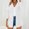 thumbnail image 1 of ZJXFGS Ladies' Cotton Linen Cardigan Women's Lightweight Open-Front Cardigan Sweater Loose Lightweight Cardigans with Pockets White 2XL, 1 of 8