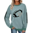 thumbnail image 1 of ZJXFGS Ladies Football Sweatshirtsfootball Pullover Womenfootball Crewneck Womenfootball Mom Sweatshirts for Women Blue 2XL, 1 of 4