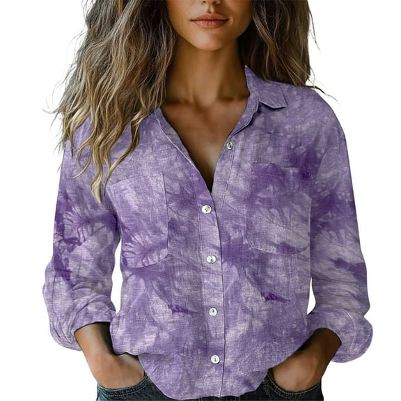 ZJXFGS Ladies Tops and Blouses Country Concert Tops for Women Double Lined Tops for Women Womens Blouses Casual Business Casual Tops for Women Professional Blouses for Women Purple 3XL