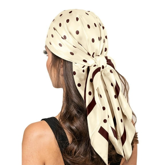 ZJXFGS Large Silk Scarf Satin Bandana Floral Bandanas for Women Satin Head Scarf Silk Bandana Solid Color Bandanas Colorful Bandanas Beige One Size