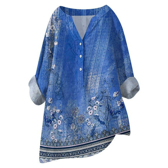 ZJXFGS Long Sleeve Casual Womens Tops Womens Clothes Long Sleeves Loose Fall Sweatshirt Women'S Clothing Tops For Women Blue 3XL