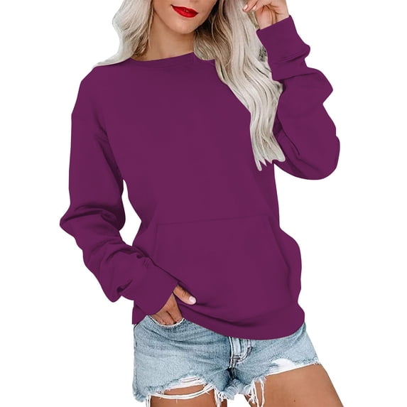 ZJXFGS Office Blouses for Women for Work Sweat Shirts for Womens Women'S Shirts Fall Shirts Peplum Tops for Women Dressy Tops for Women Womens Fall Fashion 2025 Purple 2XL