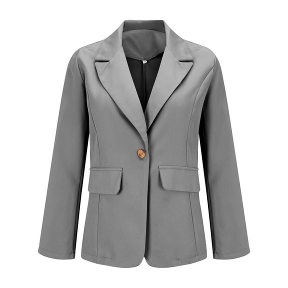 ZJXFGS Oversized Blazer Jackets For Women Trendy Classy Outfits For Women Blazer Sweaters For Women Oversized Black Blazer Women Womens Casual Blazer Lapel Jacket For Women Womens Jacket Gray S