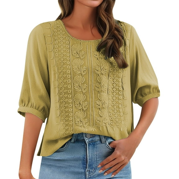 ZJXFGS Oversized Tees For Women Early Fall Fashion Womens T Shirts Cotton Graphic Tee Baggy Tees Plain Tshirts For Women Graphic Tees For Women Yellow M